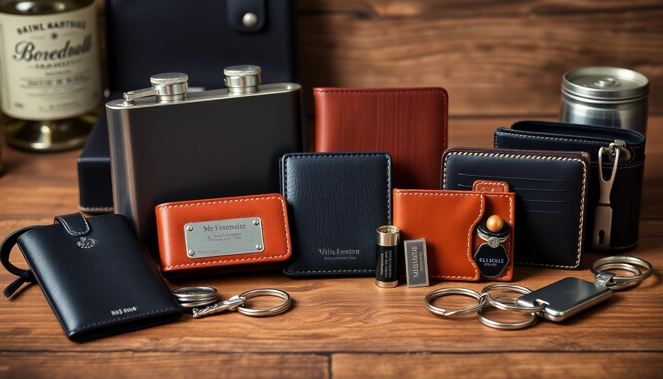 Showcase affordable and personalized cheap groomsmen gifts including flasks and wallets.