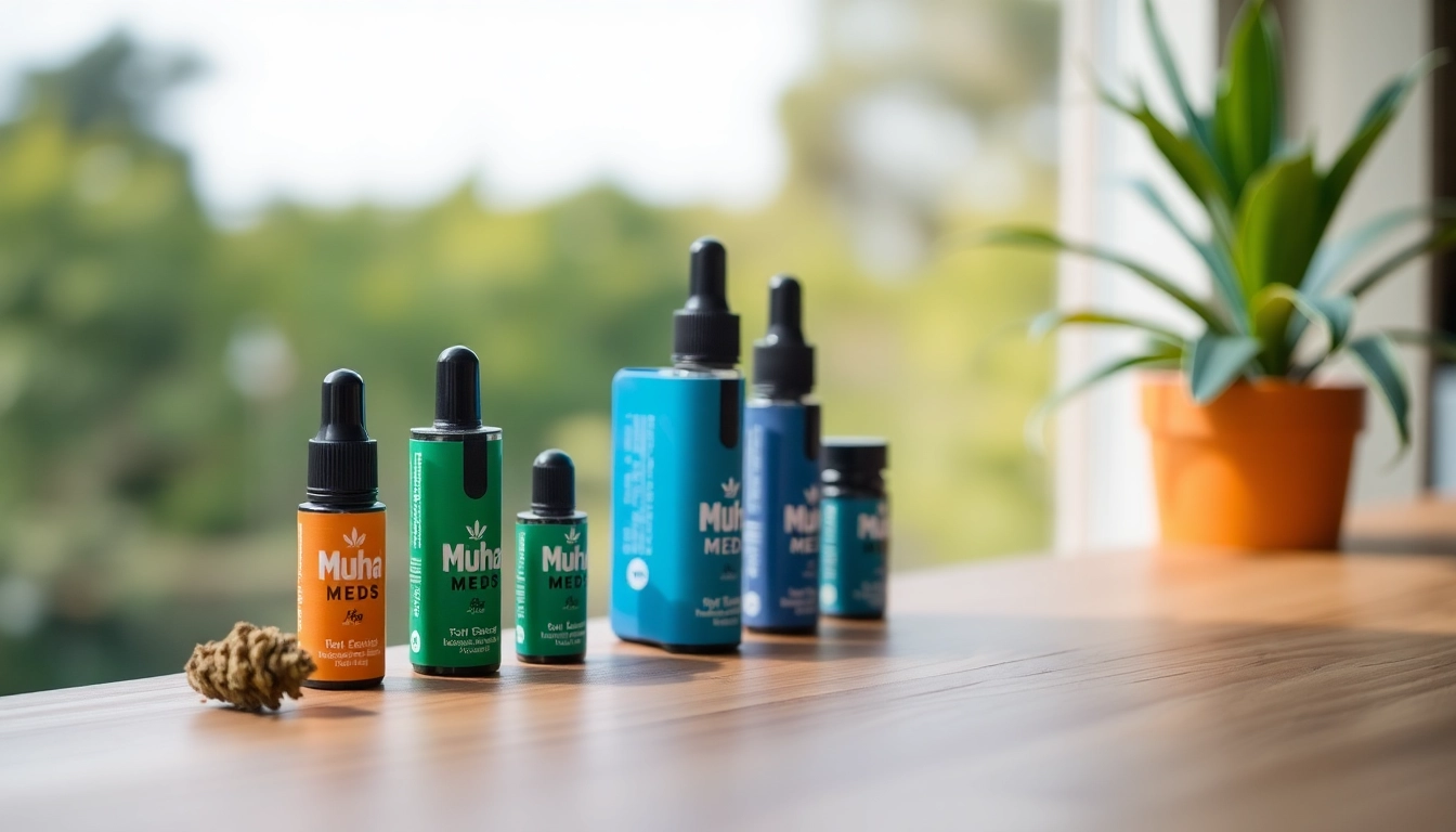 Buy Muha meds online with vibrant cannabis products displayed for a stunning visual experience.