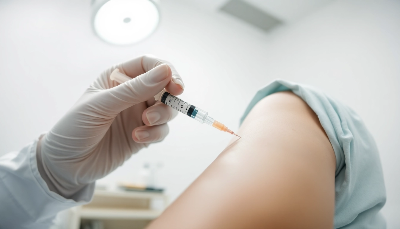 Administering liposhots in a clinical setting, highlighting the process and care involved.