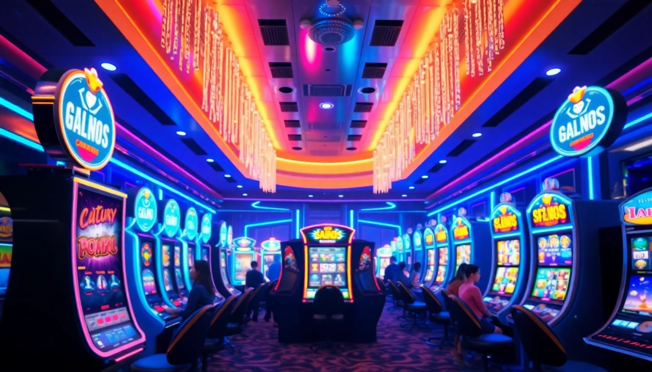 Experience thrilling สล็อต168 gameplay in a dazzling casino atmosphere with vibrant neon lights.