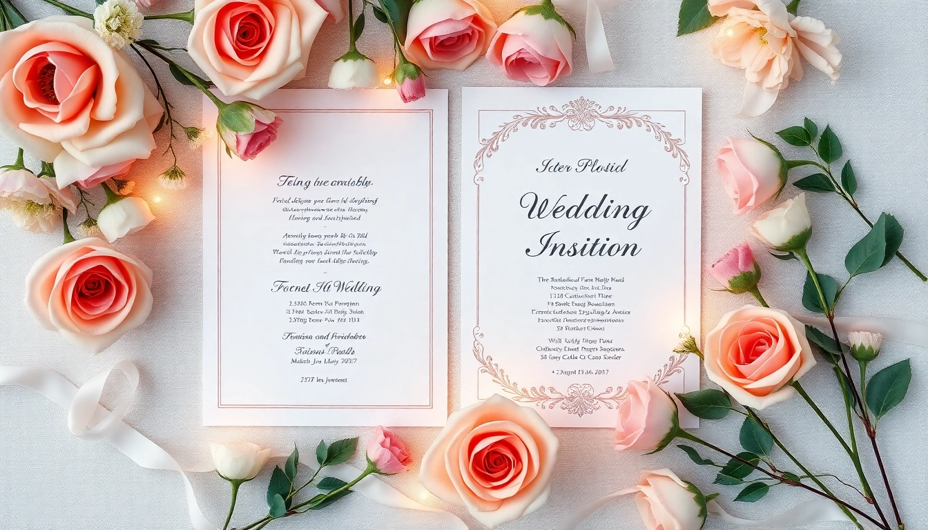 Elegant wedding invitation showcasing floral designs to enhance your special event.