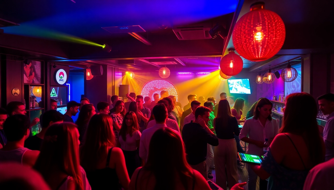 Vibrant afterwork party in Berlin showcasing lively guests enjoying drinks and the energetic atmosphere.