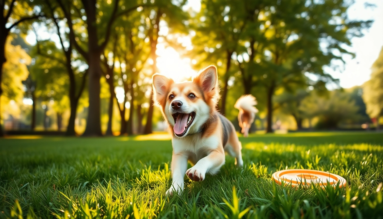 Watch Kate's K9 Pet Care dogs joyfully playing in a sunlit park environment.