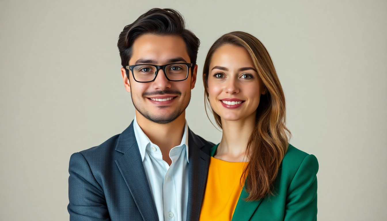 Capturing company headshots in a professional studio setting with soft lighting and vibrant attire.