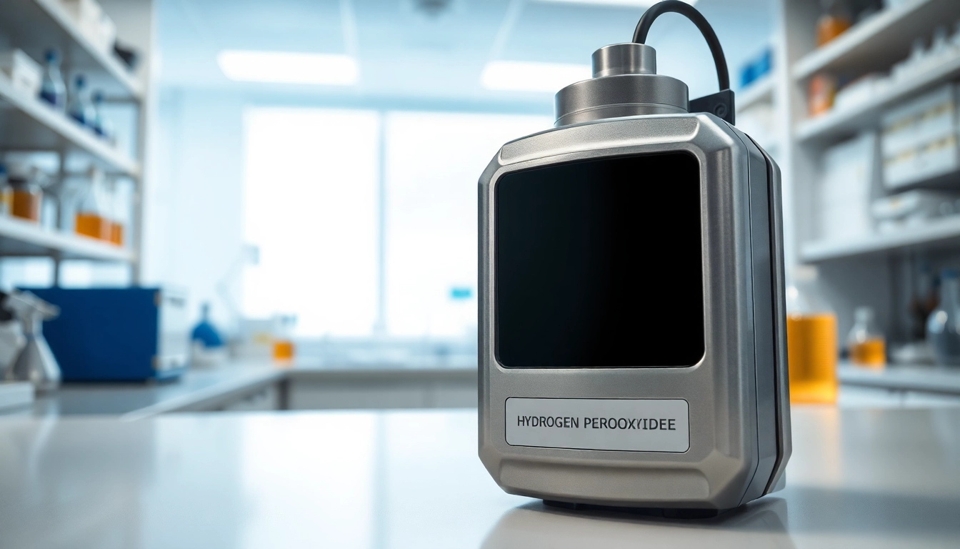 Monitor hydrogen peroxide gas detector ensuring safety in a laboratory environment.