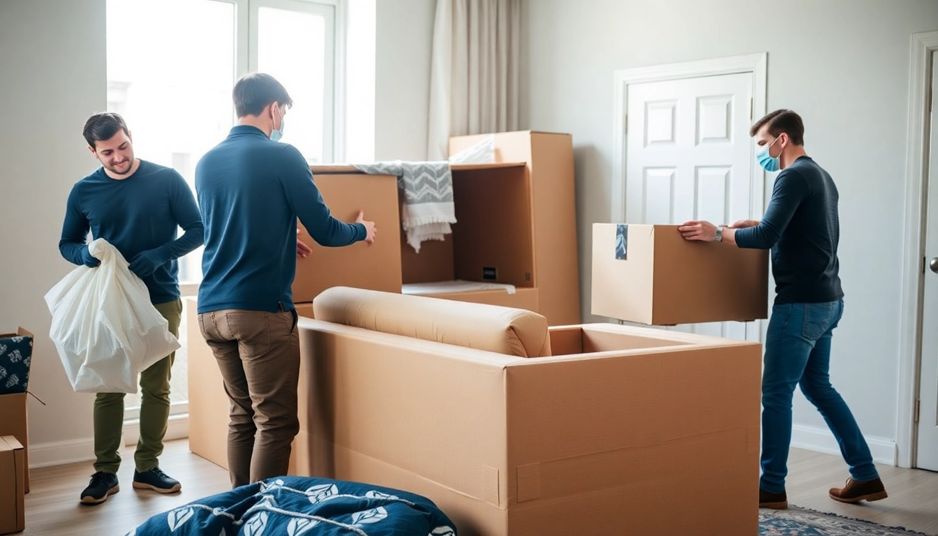 Umzug Fürth: Efficient team members packing furniture securely for a smooth move.