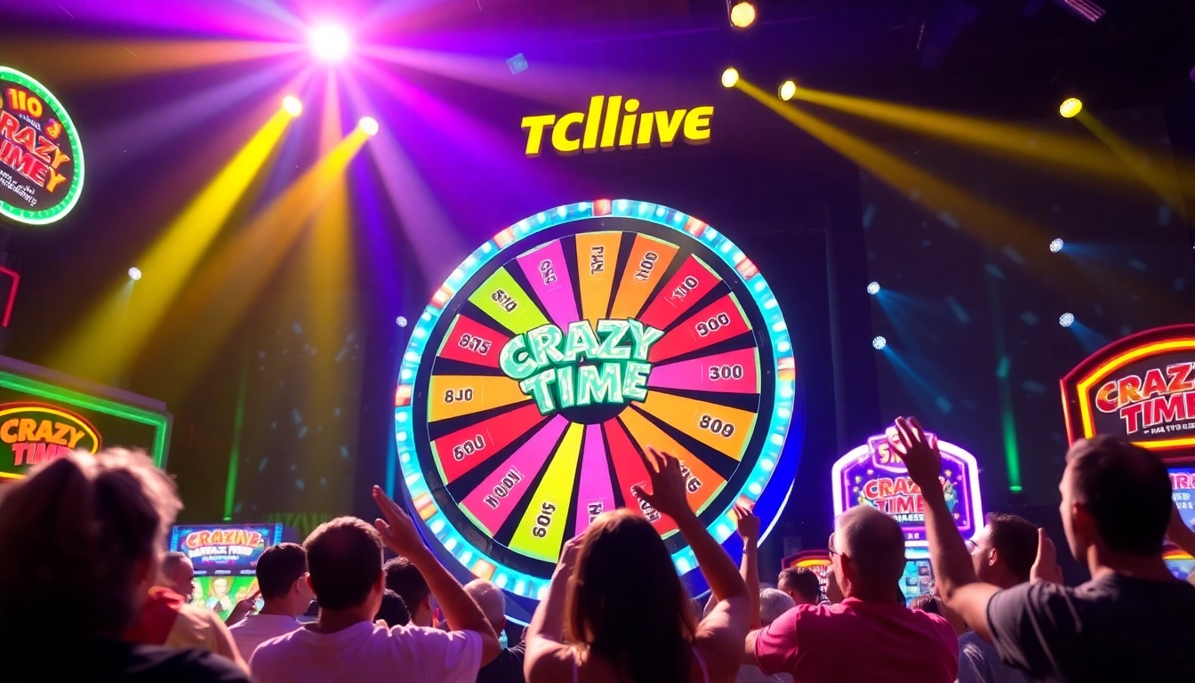 Crazy Time Italia showcases players engaging with the vibrant game wheel and interactive elements in a live casino setting.