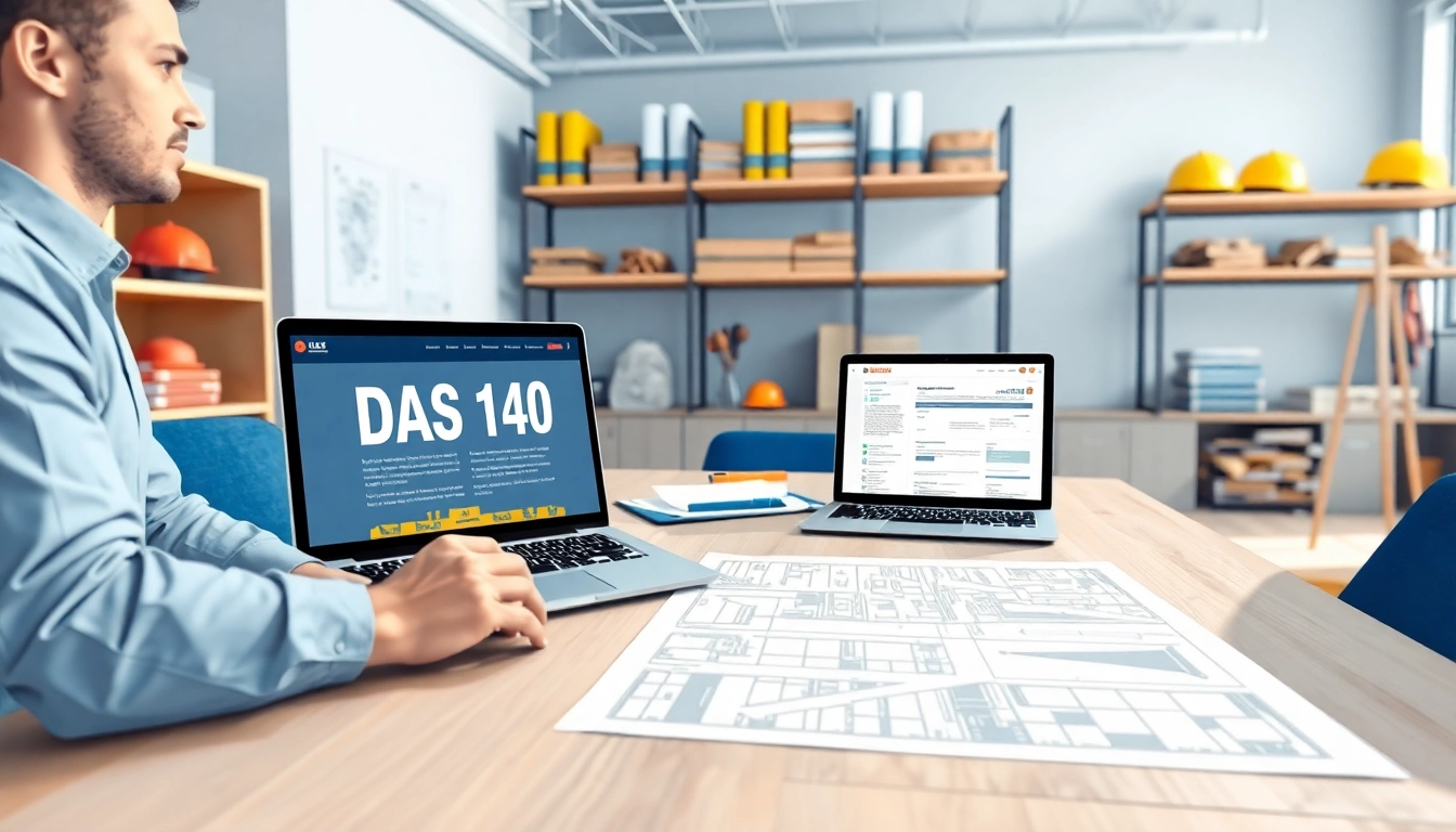 DAS 140 form submission process in a contractor office setting.