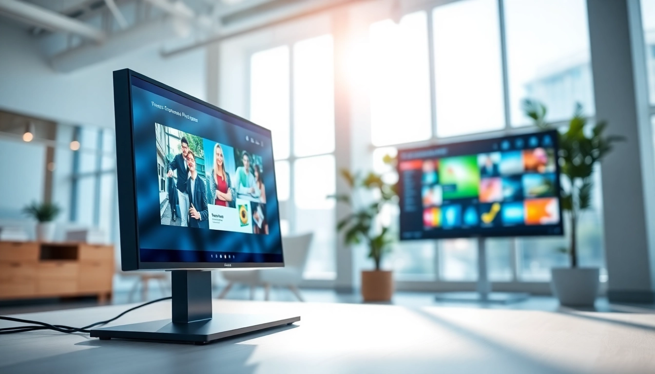 Showcasing an Android digital signage player on a modern monitor in a professional setting.