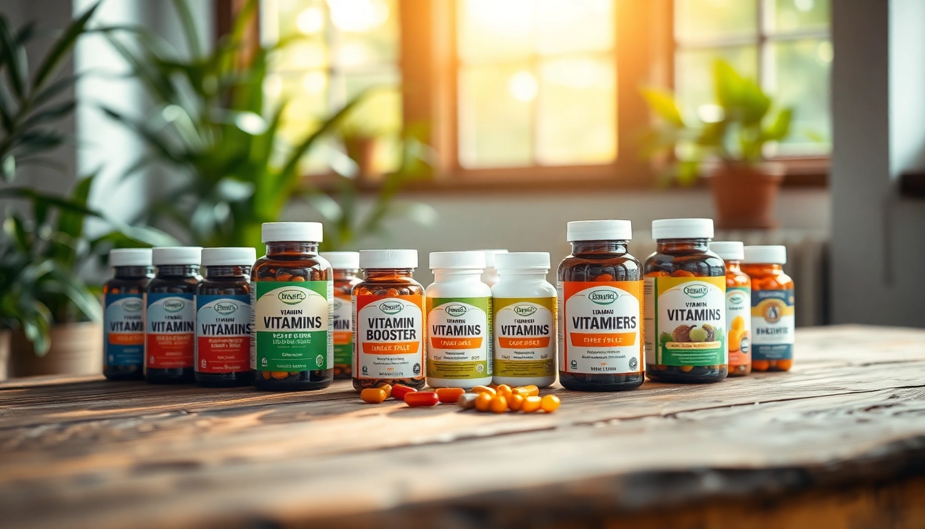 Enhance your health with Vitamin Boosters showcased in a bright, inviting wellness setting.
