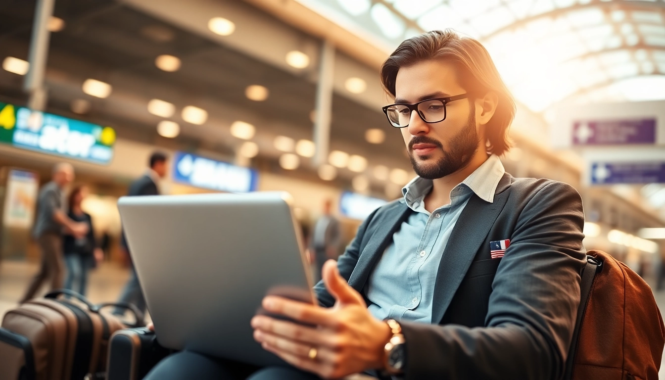 Complete the uk eta online application with an engaged traveler at an airport.