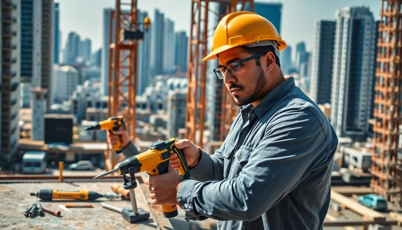 Trusted tradesmen Thailand exemplifying skill and dedication on a bustling construction site.