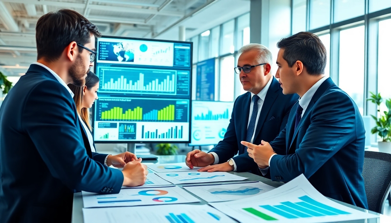 Analyze competitive intelligence through collaborative teamwork in a modern office setting.
