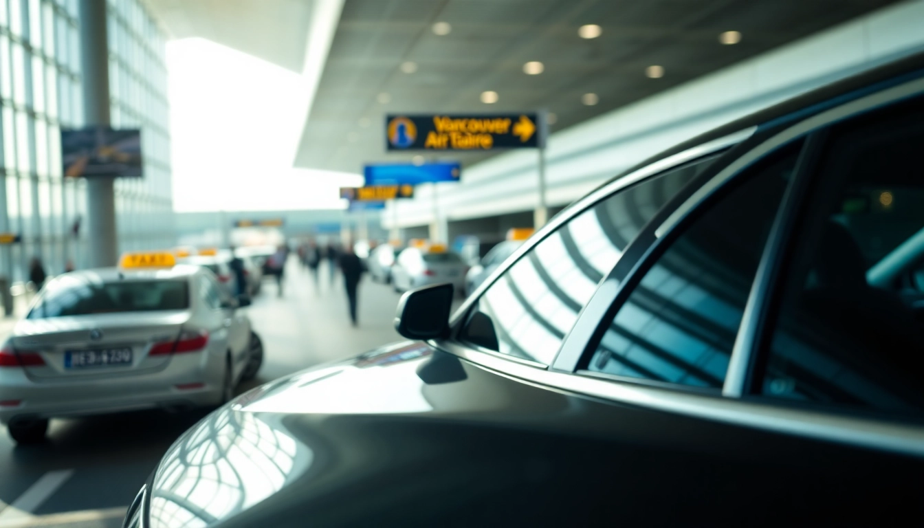 Experience premium car service YVR with a stylish sedan showcased at Vancouver International Airport.