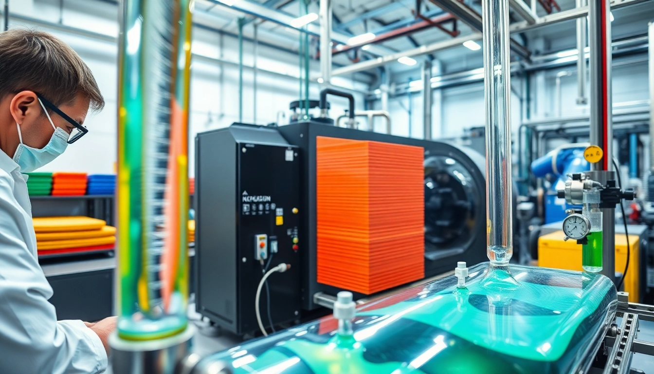Infusion resins being expertly applied in a high-tech manufacturing environment.