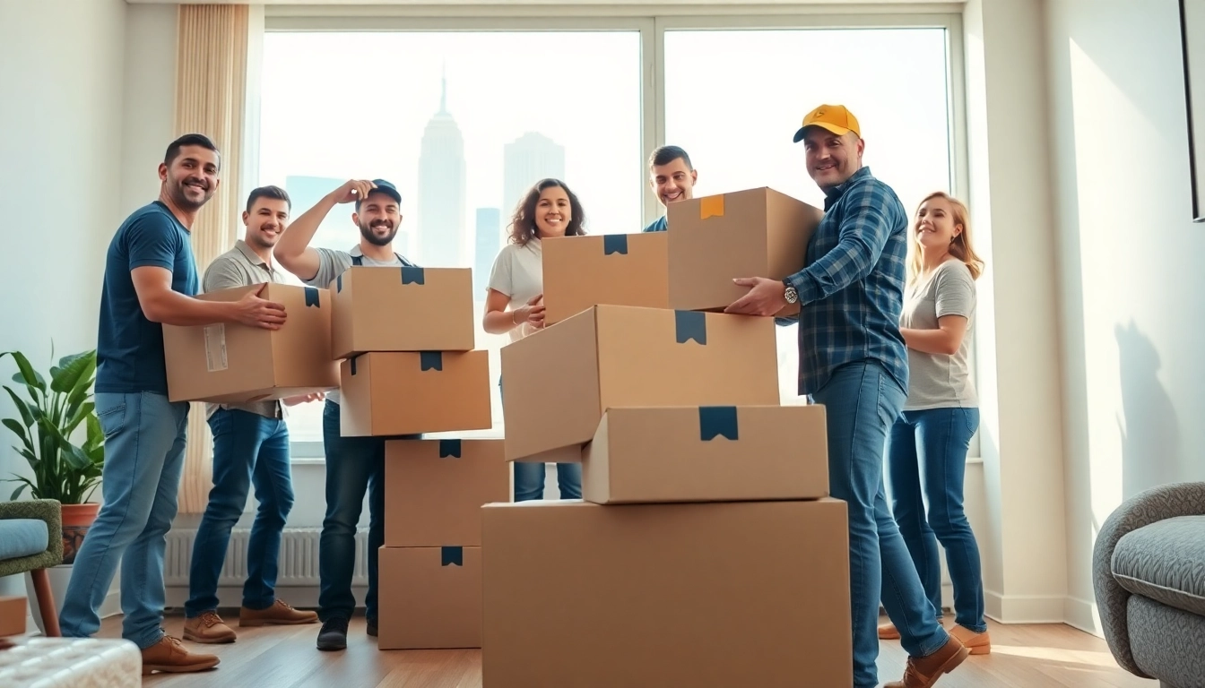 Experience Cheap movers nyc expertly packing and moving boxes in a bright New York City apartment.