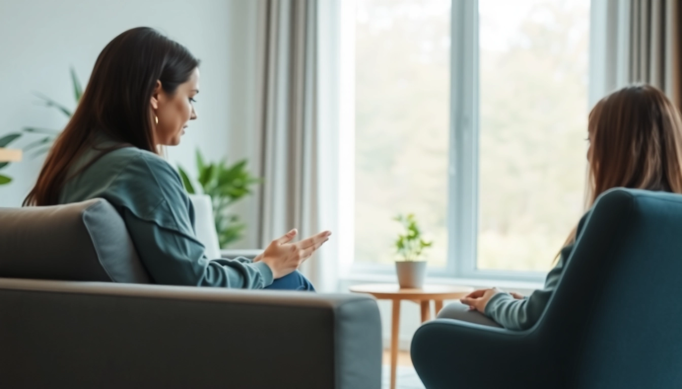 Therapist providing support to a patient struggling with depression in a calm setting.
