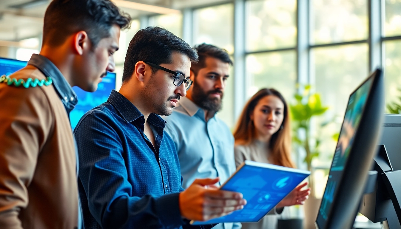 Ensuring GDPR AI compliance through teamwork and technology in a modern office.
