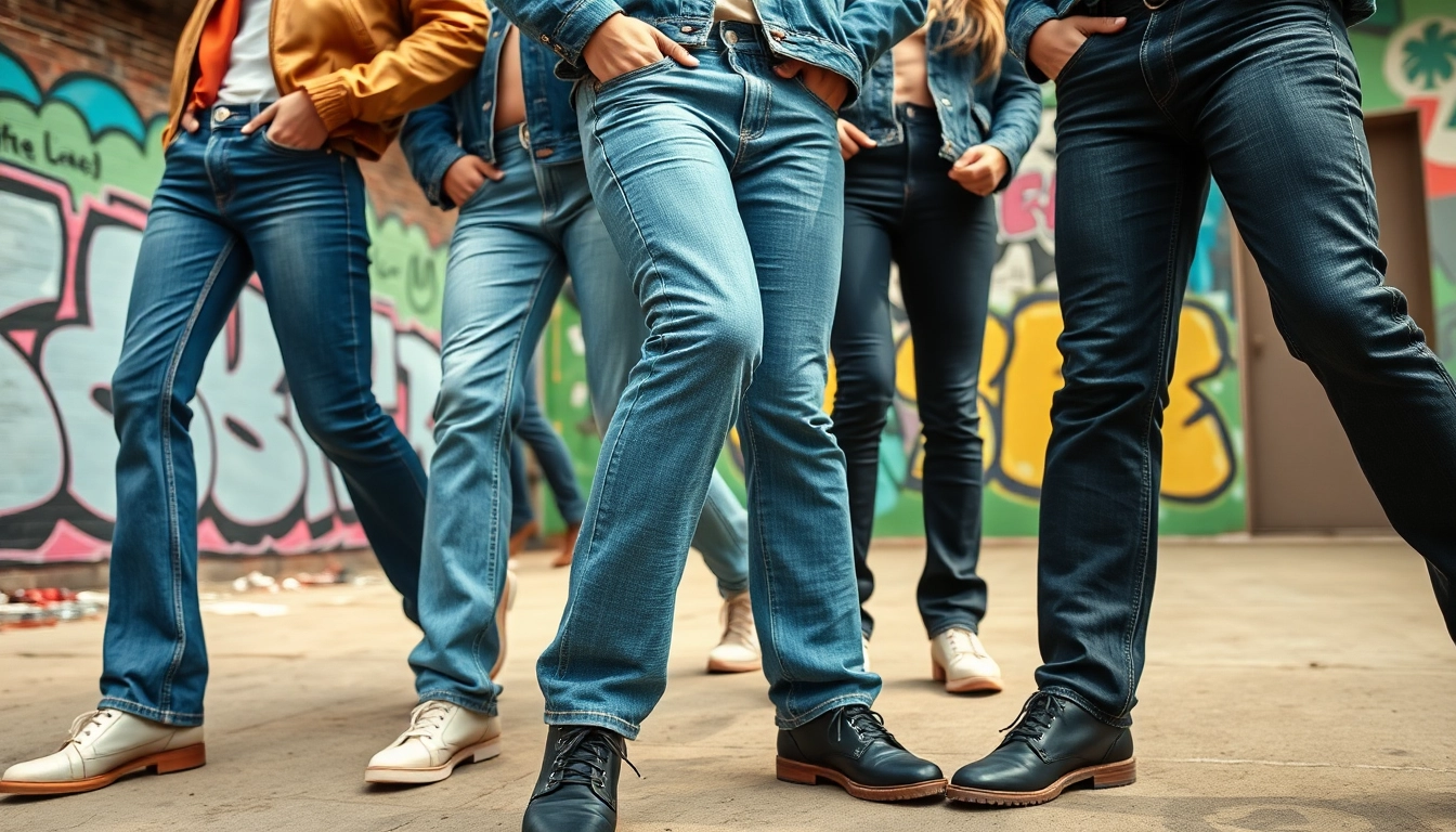 Showcasing fashionable wholesale jeans manufacturers through dynamic urban models.