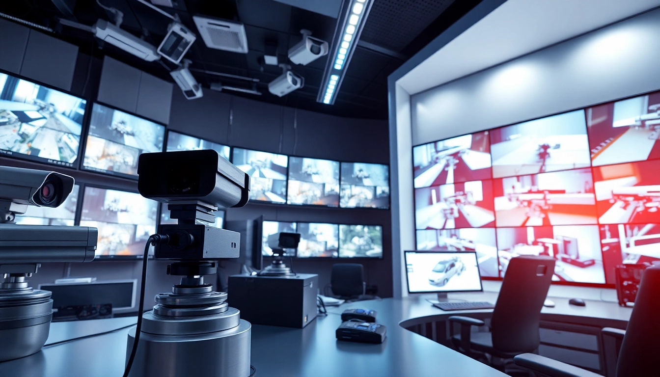 CCTV & Remote Monitoring systems in a professional security monitoring room with advanced technology.