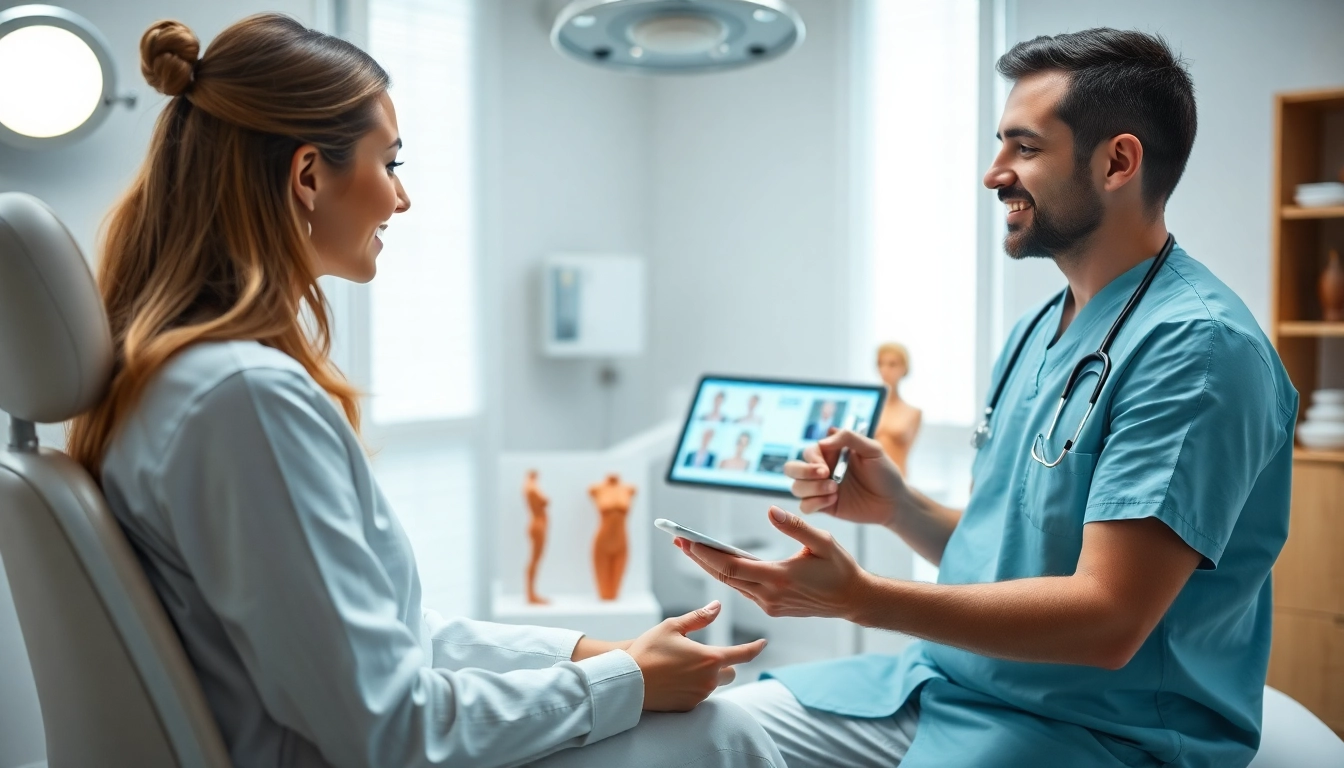 Besprechung zur Schönheitschirurgie Braunschweig in einer modernen Klinikumgebung.