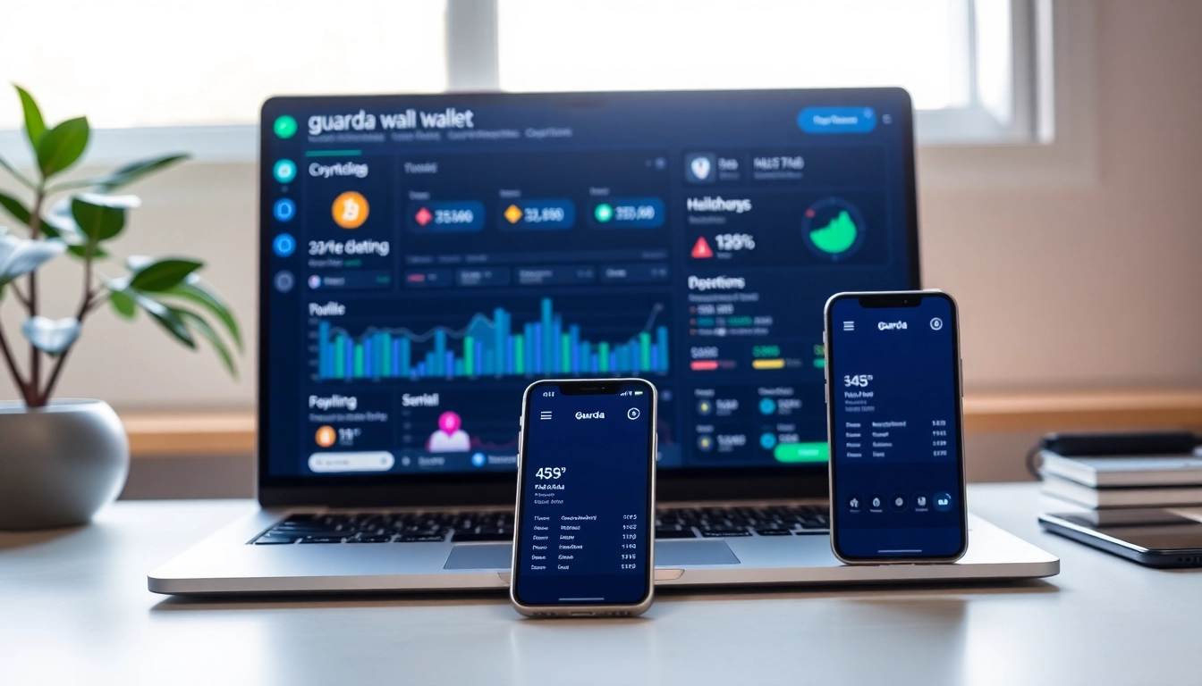 Manage your cryptocurrencies effortlessly with the guarda wallet interface displayed on multiple devices.