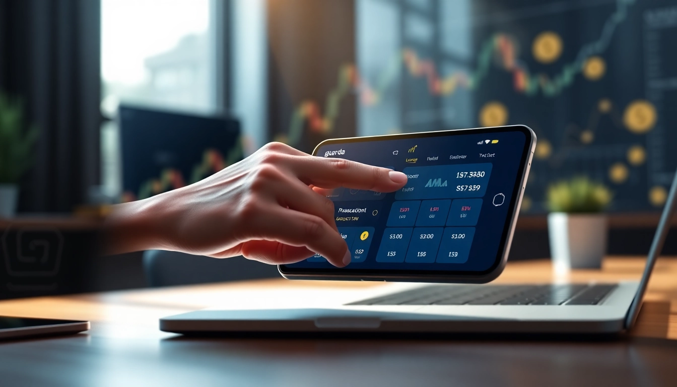 Interact with the guarda wallet on a sleek device showcasing cryptocurrency transactions.