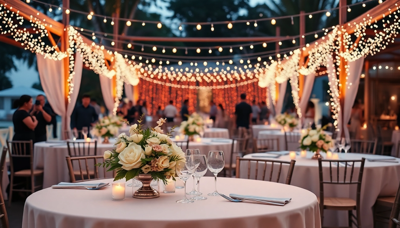 Event organiser Singapore coordinating a beautiful outdoor wedding reception with elegant décor.