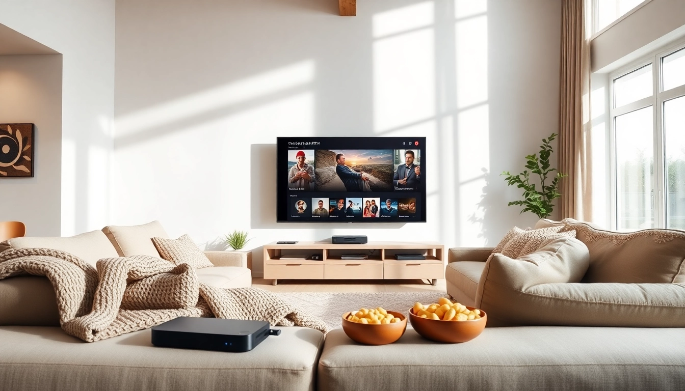 Obtenez l'expérience ultime d'abonnement iptv avec un téléviseur moderne dans un salon accueillant.