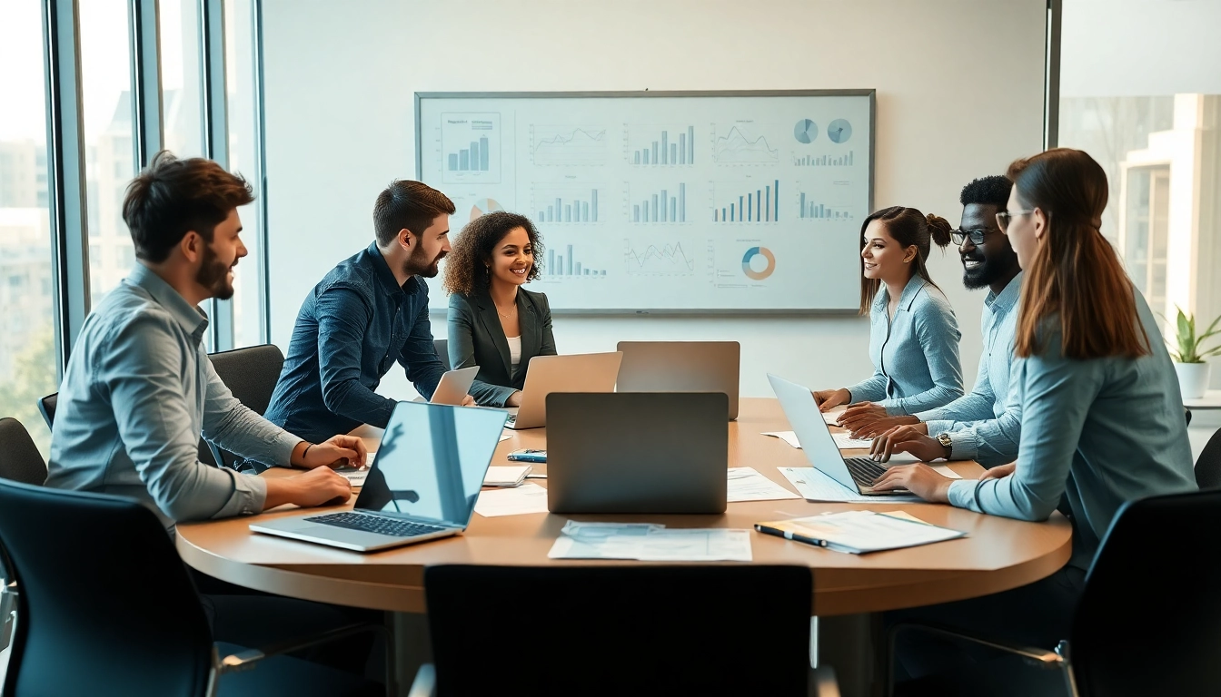 Visualize a collaborative business meeting at https://inbusinessphx.com showcasing teamwork and innovation.