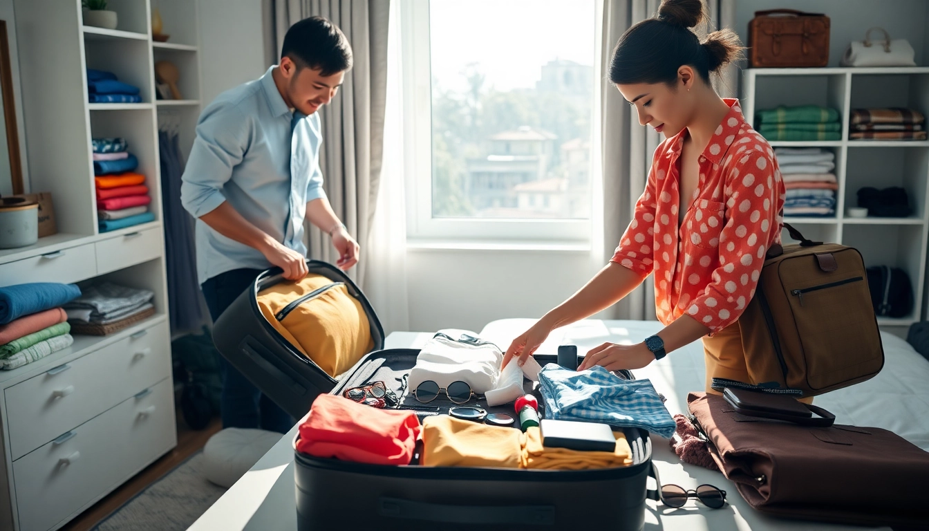 Optimize your trip packing with a well-organized suitcase and essential travel gear.