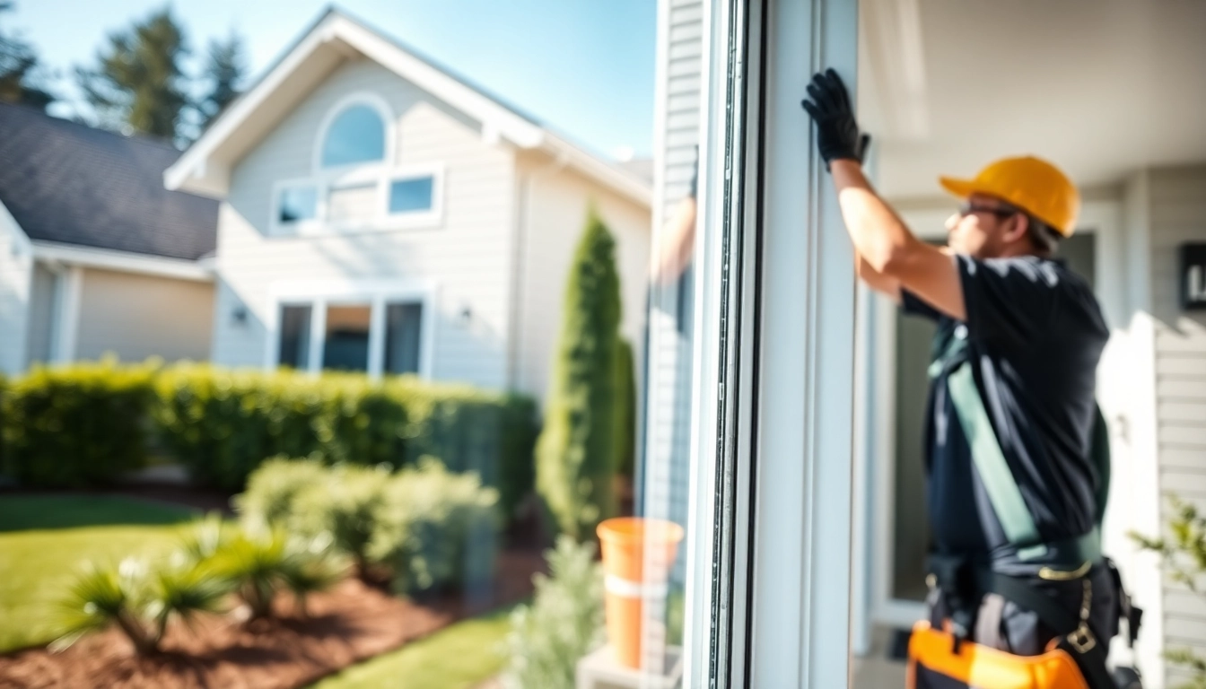 Window replacement Tigard Oregon service showing a technician installing energy-efficient windows professionally.