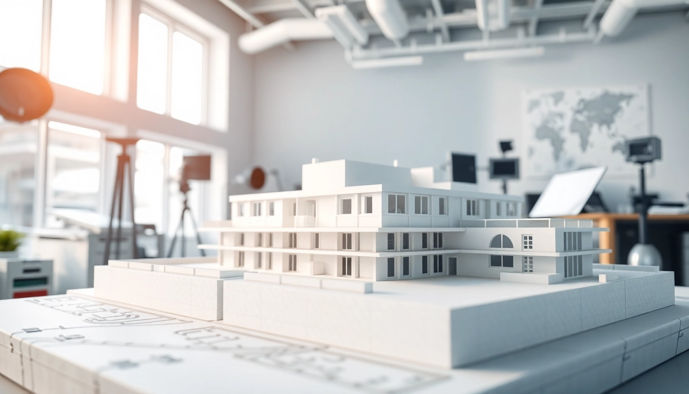 Erstellen Sie beeindruckende 3D visualisierung von architektonischen Modellen in einem modernen Büro.
